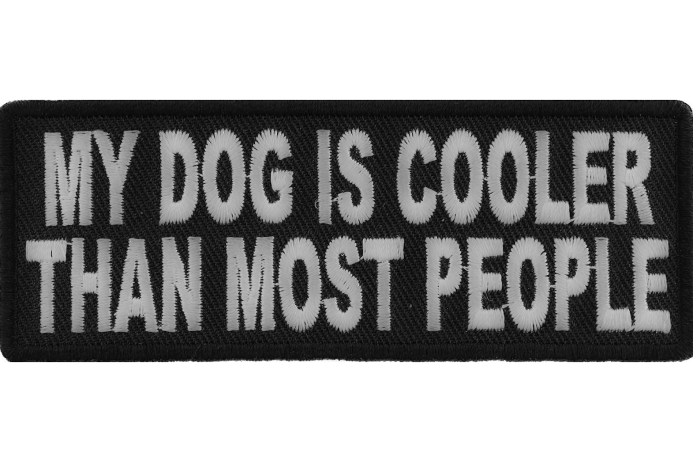 My Dog Is Cooler Than Most People Funny Iron on Patch