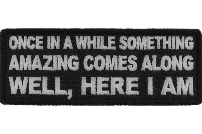 Once in a While Something Amazing Comes Along Well, Here I am Funny Iron on Patch