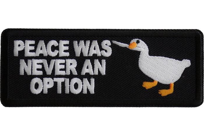 Peace Was Never an Option Duck with Knife Iron on Patch