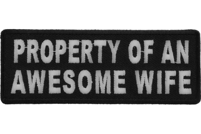 Property Of An Awesome Wife Funny Iron on Patch