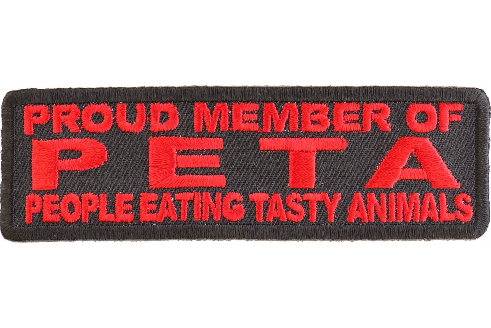 Funny PETA Patch -People Eating Tasty Animals | Embroidered Patches by  Ivamis Patches