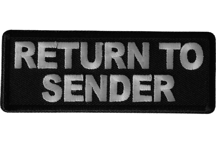 Return To Sender Funny Iron on Patch