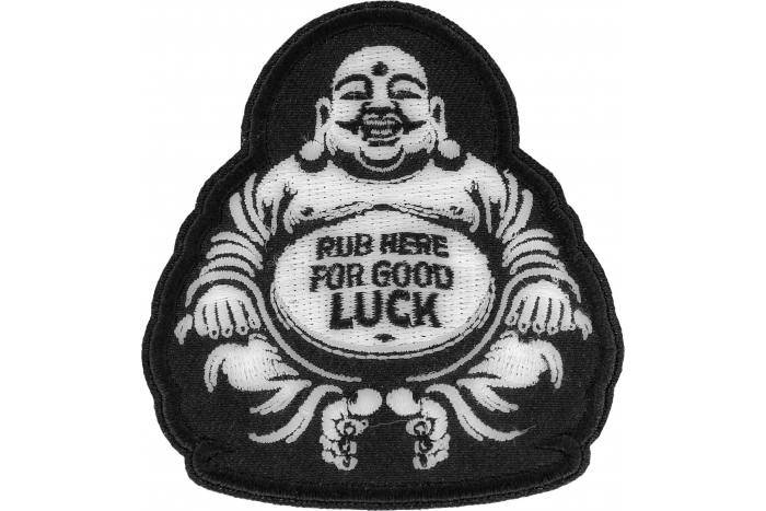 Rub Here for Luck Fat Budha Patch