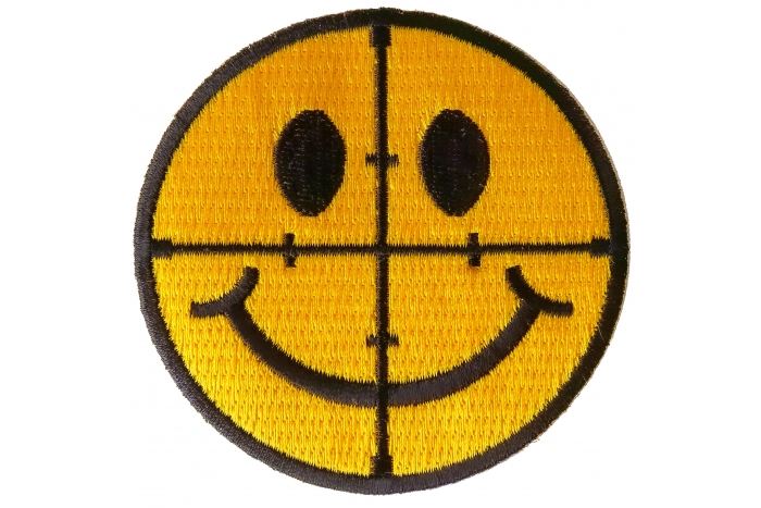 Sniper Scope Smiley Face Funny Iron on Patch
