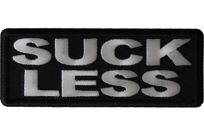 Suck Less Funny Iron on Patch