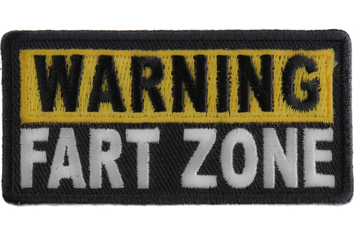 Warning Fart Zone Funny Iron on Patch