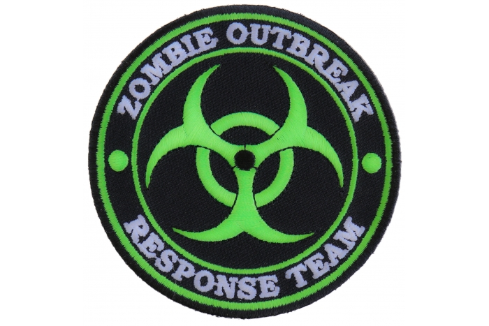 Zombie OutBreak Response Team Green Funny Iron on Patch