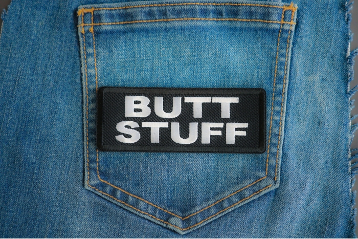 Butt Stuff Patch shown on jeans