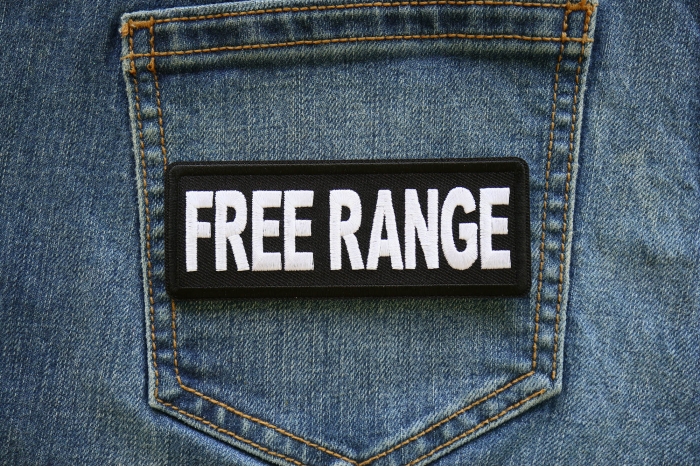 Free Range Patch shown on jeans