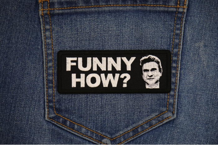 Funny How Good Fella Patch shown on jeans