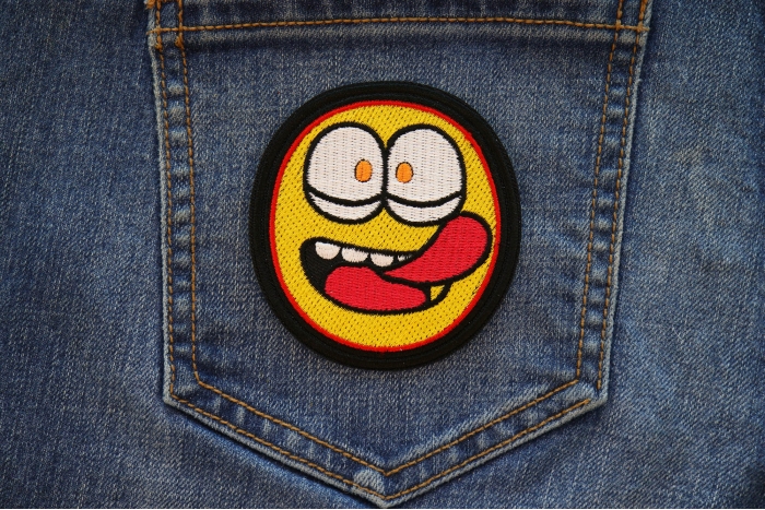 Funny Iron on Patch shown on jeans