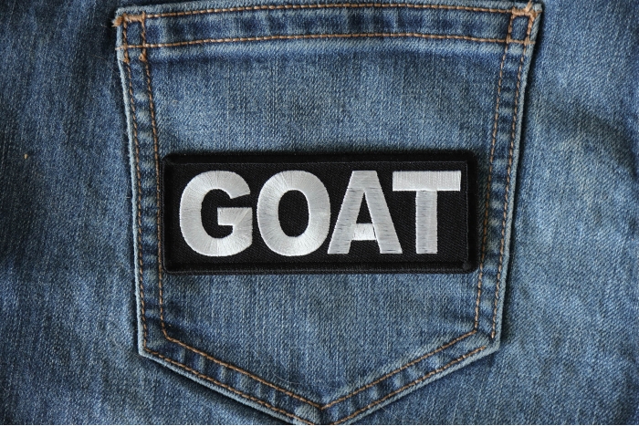 Goat Patch shown on jeans