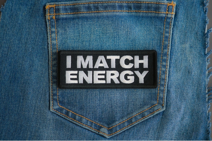 I Match Energy Patch shown on jeans