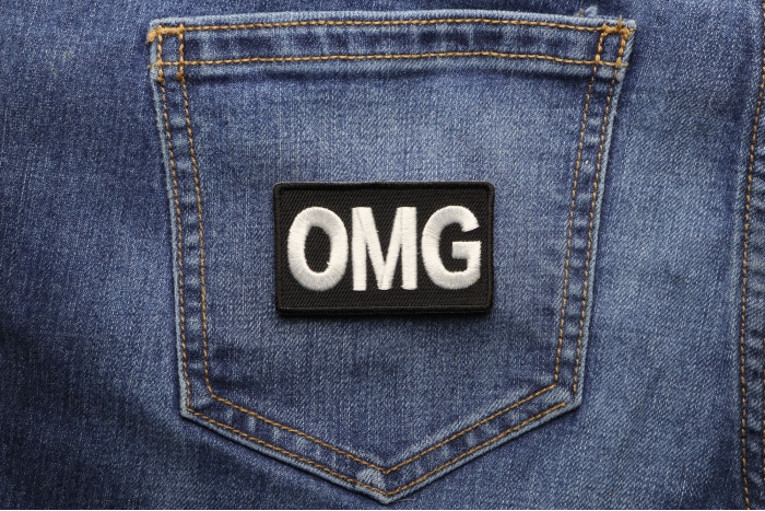 Omg Patch shown on jeans