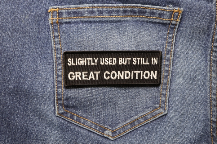 Slightly Used But Still in Great Condition Funny Iron on Patch shown on jeans