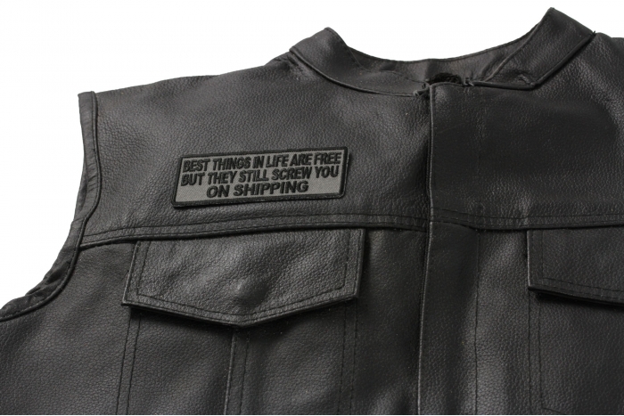  shown on leather vest