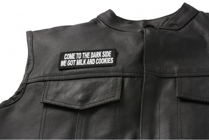  shown on leather vest