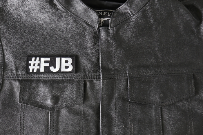 FJB Patch, Patriotic Saying Patches shown on leather vest