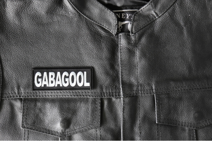 Gabagool Patch, Funny Saying Patches, Sew or Iron on Patch shown on leather vest