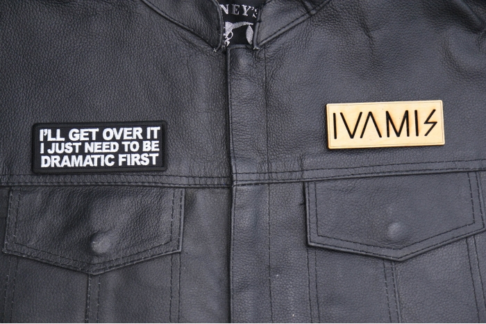 I'll get over it I just need to be Dramatic First Patch, Funny Saying Patches, Sew or Iron on shown on leather vest