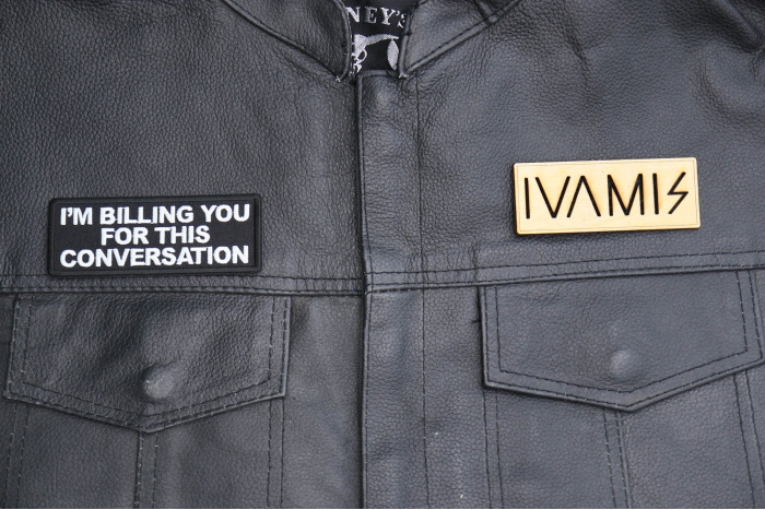 I'm Bulling you for this Conversation Patch, Funny Saying Patches, Sew or Iron on shown on leather vest