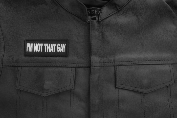 I'm not that Gay Patch shown on leather vest