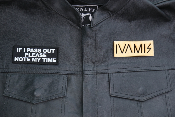 If I Pass Out please note my time Patch, Funny Saying Patches, Sew or Iron on shown on leather vest