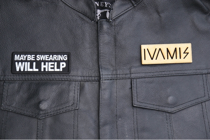 Maybe Swearing Will Help Patch, Funny Saying Patches, Sew or Iron on shown on leather vest