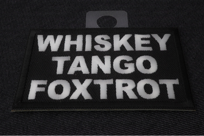 Whiskey Tango Foxtrot WTF Patch diagonal view