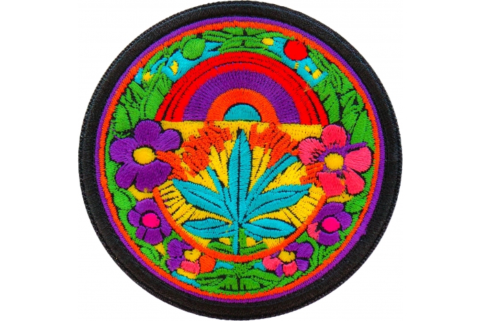 Hippie Flowers Pot Leaf Patch