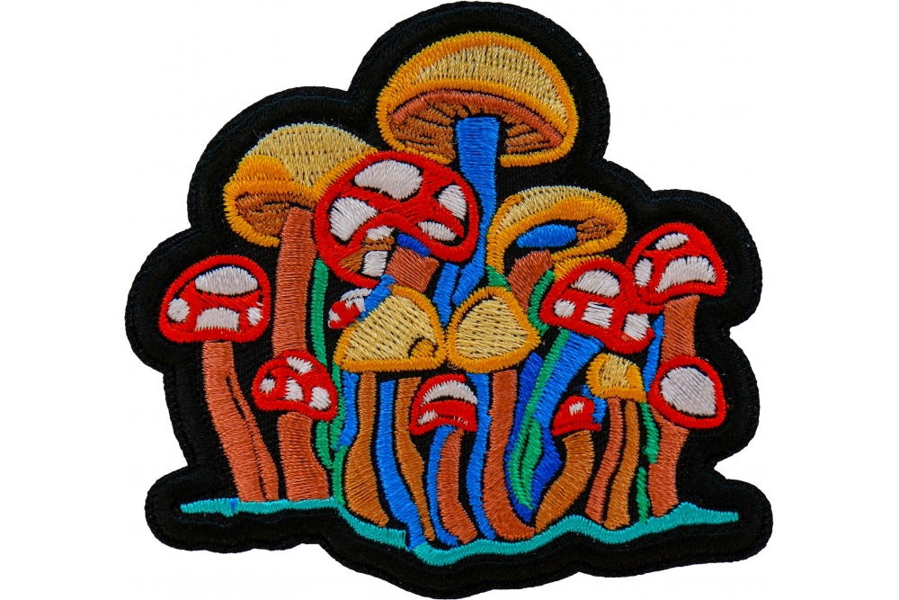 Space Mushroom Embroidered Patch Trippy Hippie Embroidery Patches Iron Sew  On