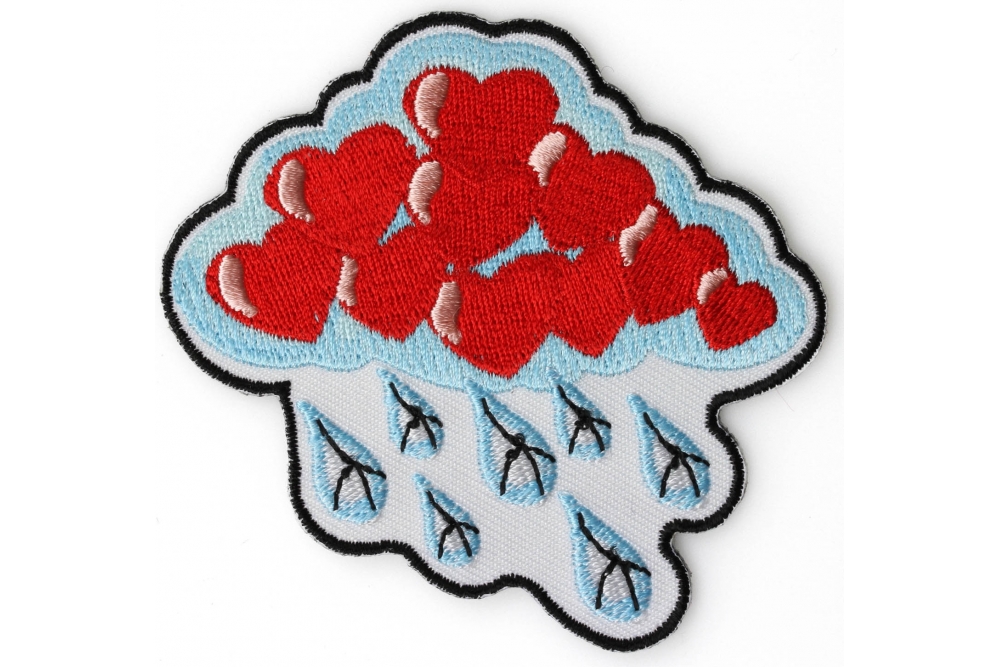 Raining Peace Heart Love Hippie Patch