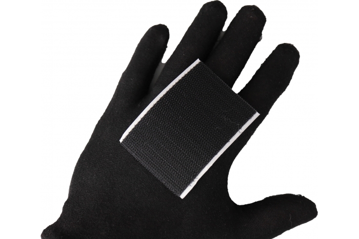 Peel and Stick Hook Backing - 3x2 inch shown on leather vest