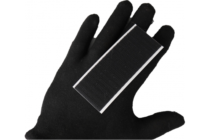 Peel and Stick Hook Backing for Plastic Back Patches shown on leather vest