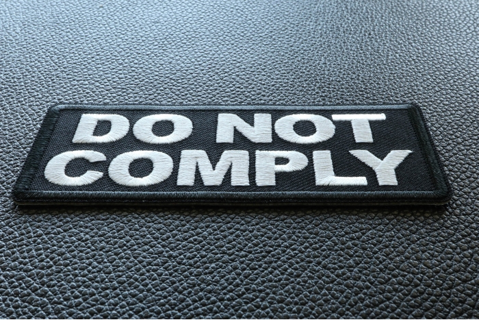 Do not Comply Patch diagonal view