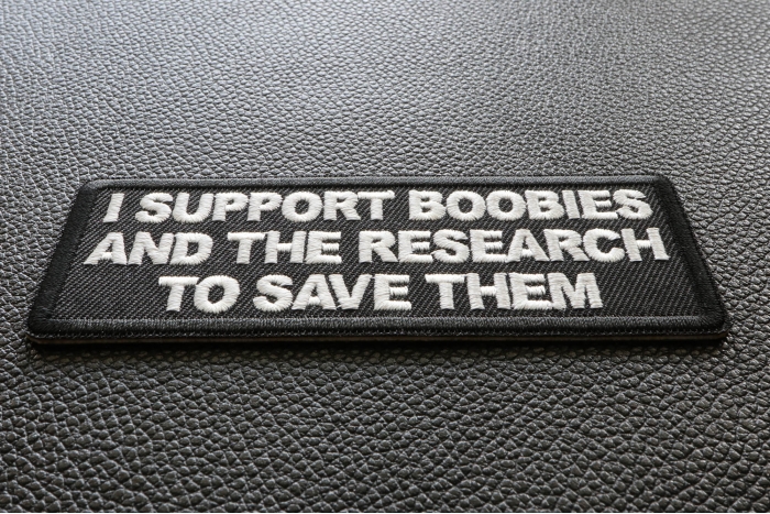 I support Boobies and The Research To Save Them Patch diagonal view
