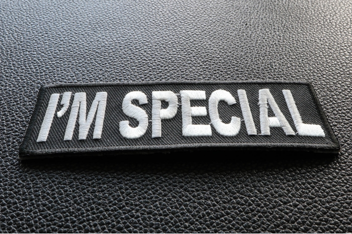 I'm Special Iron on Morale Patch diagonal view