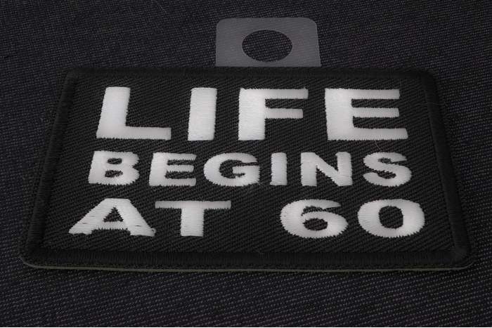 Life Begins at 60 Patch diagonal view