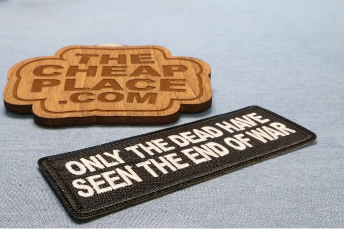 Only The Dead have seen the End of War Patch diagonal view