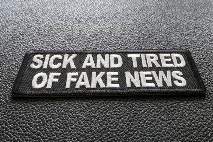Sick And Tired Of Fake News Patch diagonal view