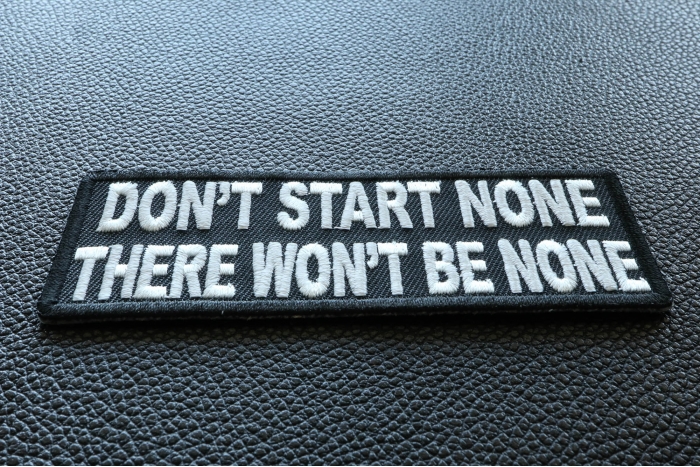 Start None There Won't Be None Iron on Morale Patch diagonal view