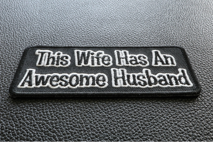 This Wife Has An Awesome Husband Patch diagonal view