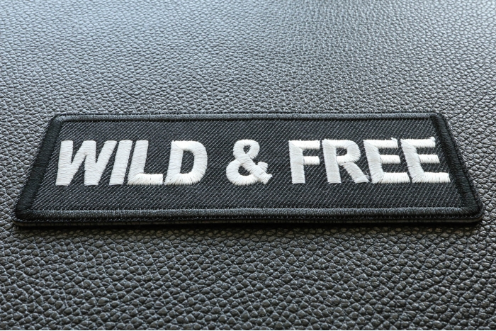 Wild and Free Iron on Morale Patch diagonal view