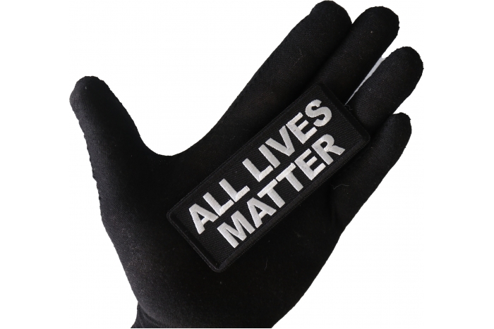 All Lives Matter Patch shown on hand for size comparison
