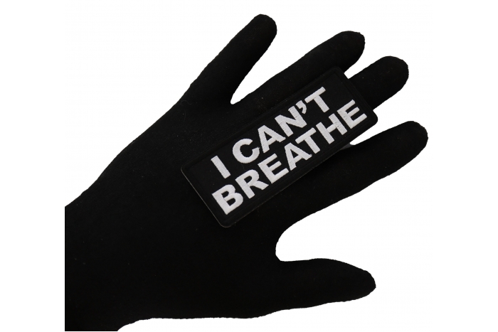 I Can't Breathe Patch shown on hand for size comparison