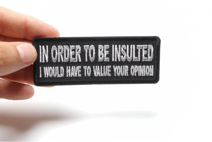 In Order to Be Insulted I would gave to Value your Opinion Iron on Morale Patch shown on hand for size comparison