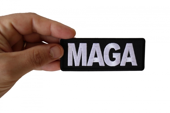 MAGA Patch, Trump Patches shown on hand for size comparison