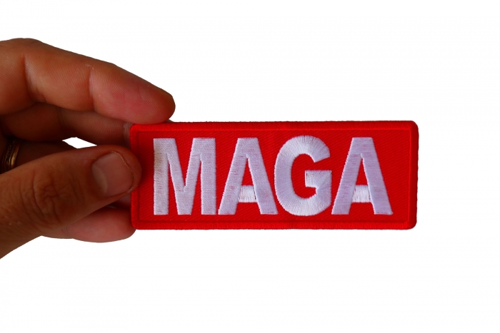 MAGA Patch, Trump Patches shown on hand for size comparison