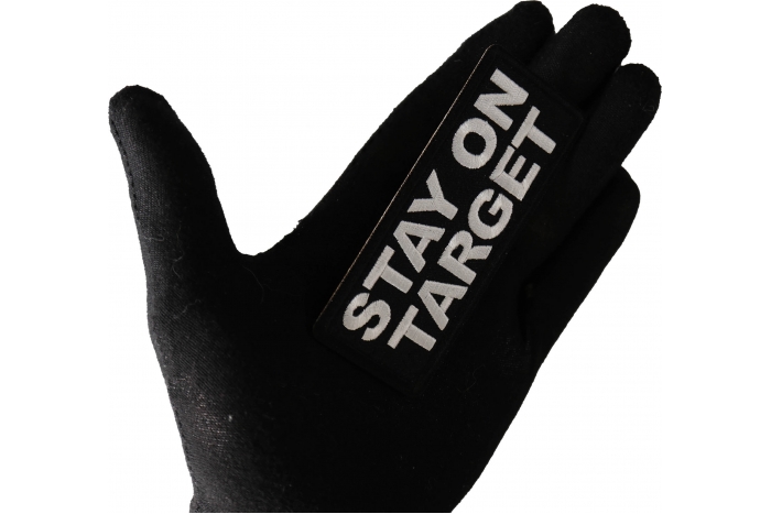 Stay on Target Patch shown on hand for size comparison