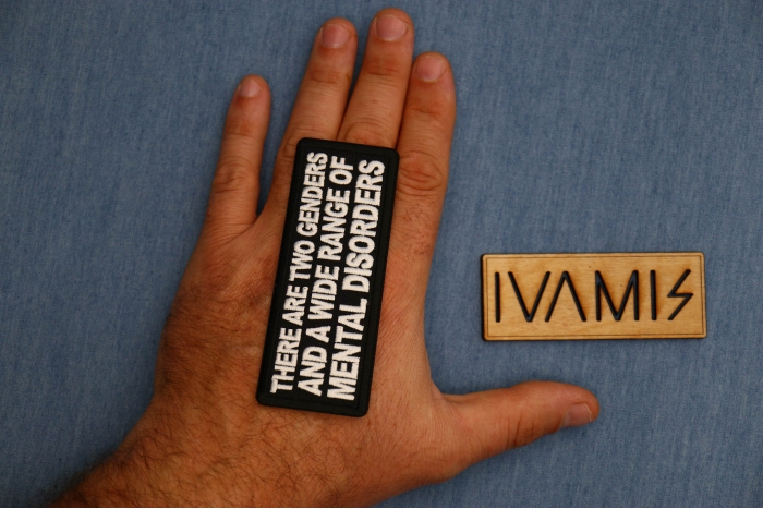 There are two genders a wide range of Mental Disorders Patch, Funny Saying Patches, Sew or Iron on Patch shown on hand for size comparison